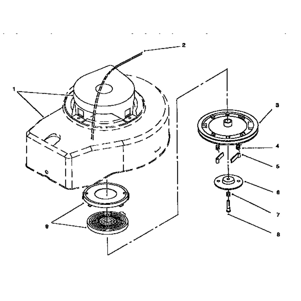 Recoil Starter Assembly Diagram and Parts List for 10314-7900001ANDUP  Lawn Boy Lawn Mower